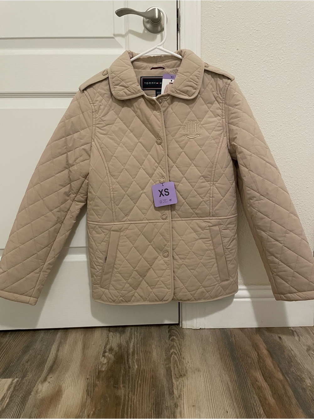 Tommy Hilfiger Quilted Beige Jacket Womens XS NWT